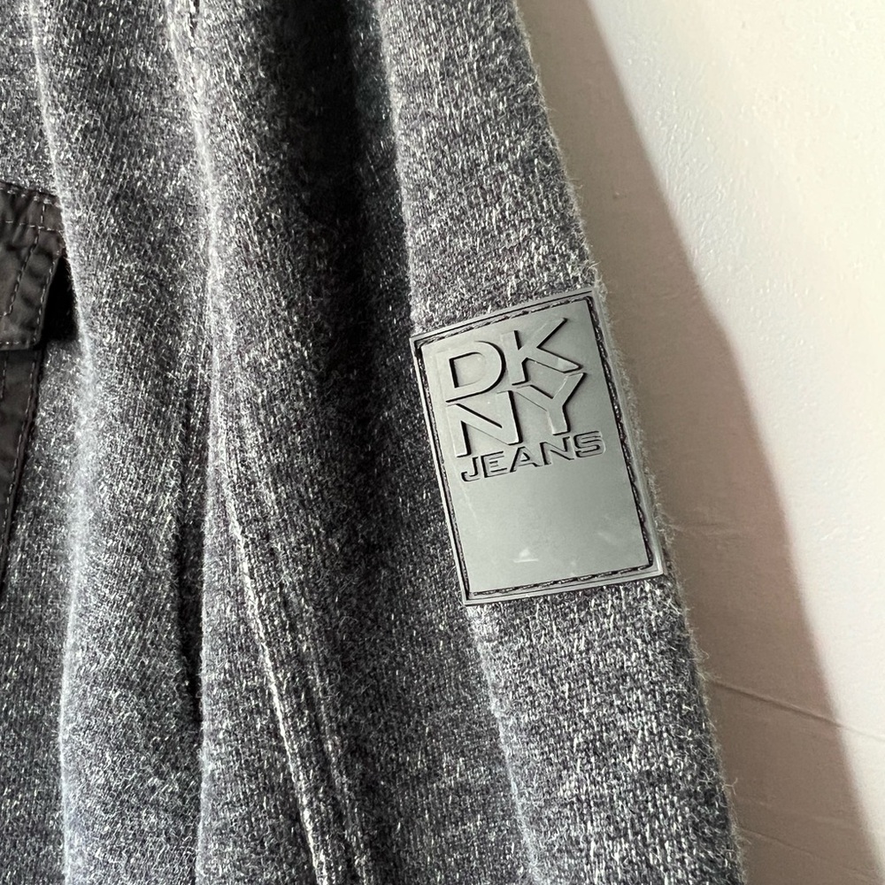 DKNY Jeans Quarter Button Knit Pullover, L - Picture 6 of 8